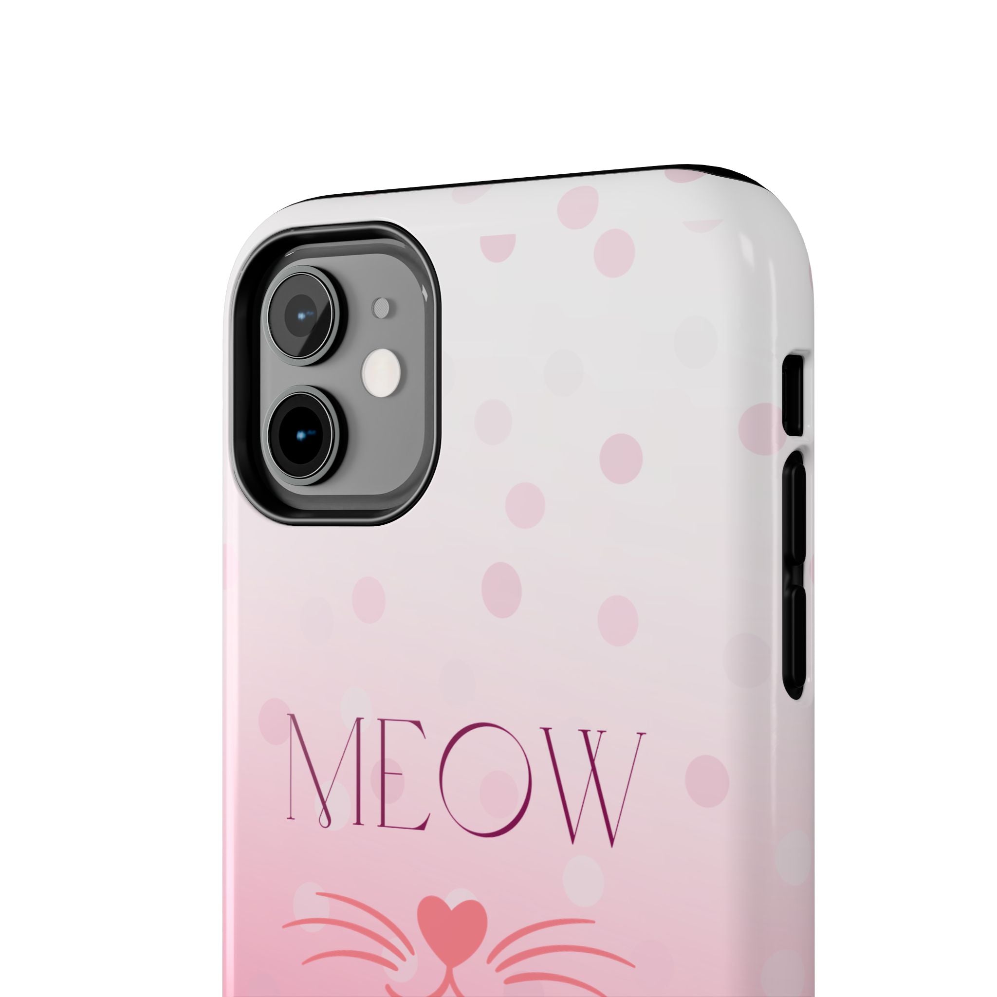 Durable iPhone & Android Protective Case - Cute Pink Cat Phone Case