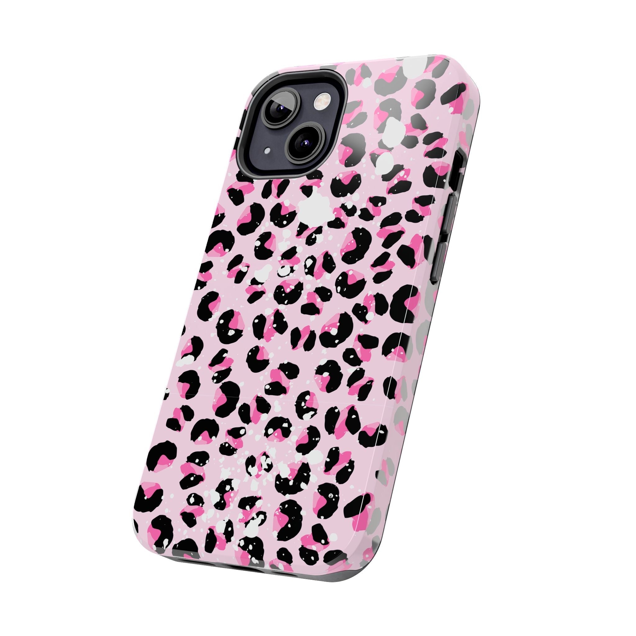 Durable iPhone & Android Protective Phone Case - Pink Leopard Print Tough Case