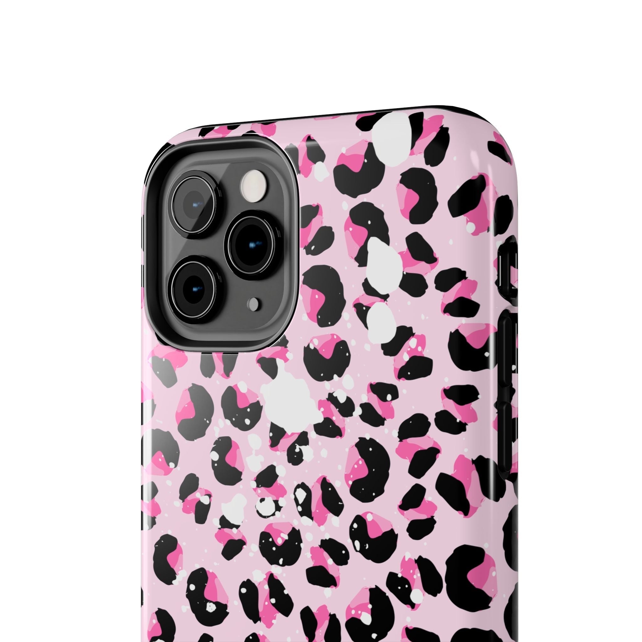 Durable iPhone & Android Protective Phone Case - Pink Leopard Print Tough Case