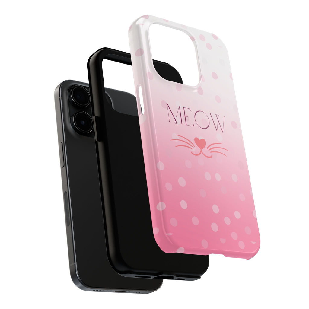 Durable iPhone & Android Protective Case - Cute Pink Cat Phone Case