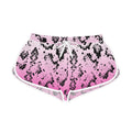 Women's Relaxed Summer Shorts - Trendy Pink Snakeskin Ombré Pattern - Activewear Set