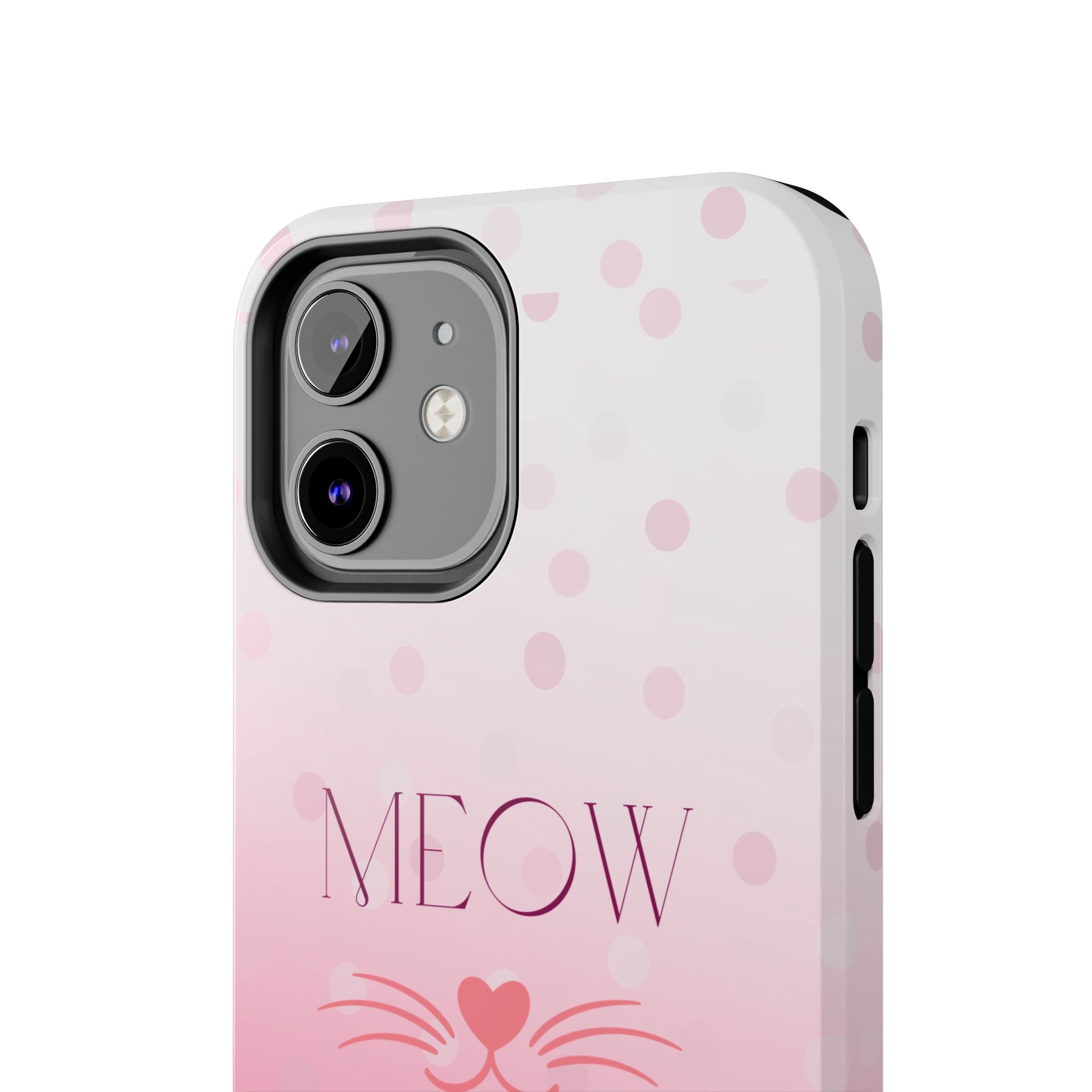 Durable iPhone & Android Protective Case - Cute Pink Cat Phone Case