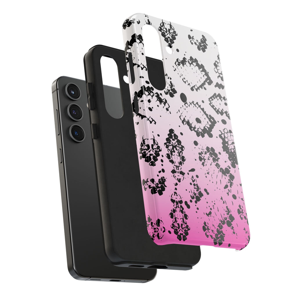 Durable iphone & Android Protection - Pink Ombre Snake Skin Tough Phone Case