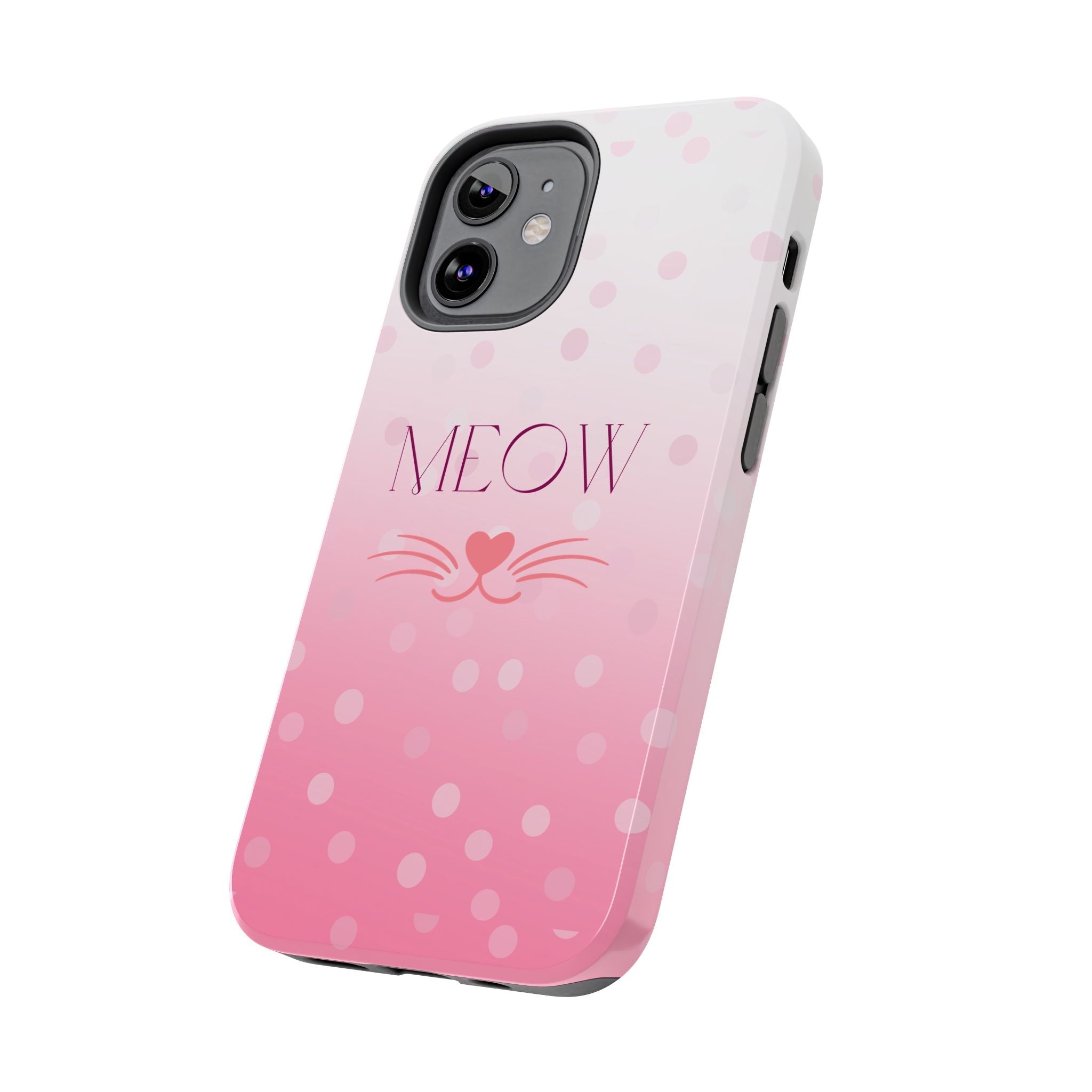 Durable iPhone & Android Protective Case - Cute Pink Cat Phone Case