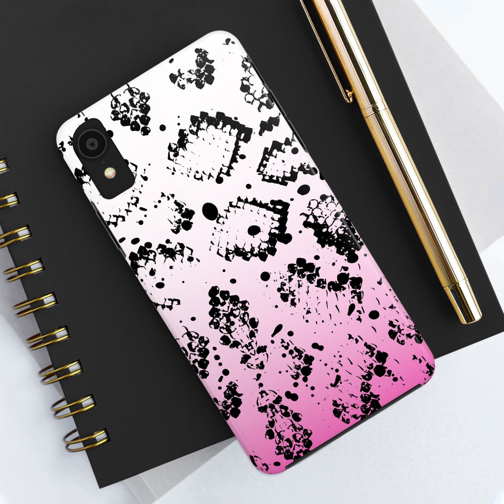 Durable iphone & Android Protection - Pink Ombre Snake Skin Tough Phone Case