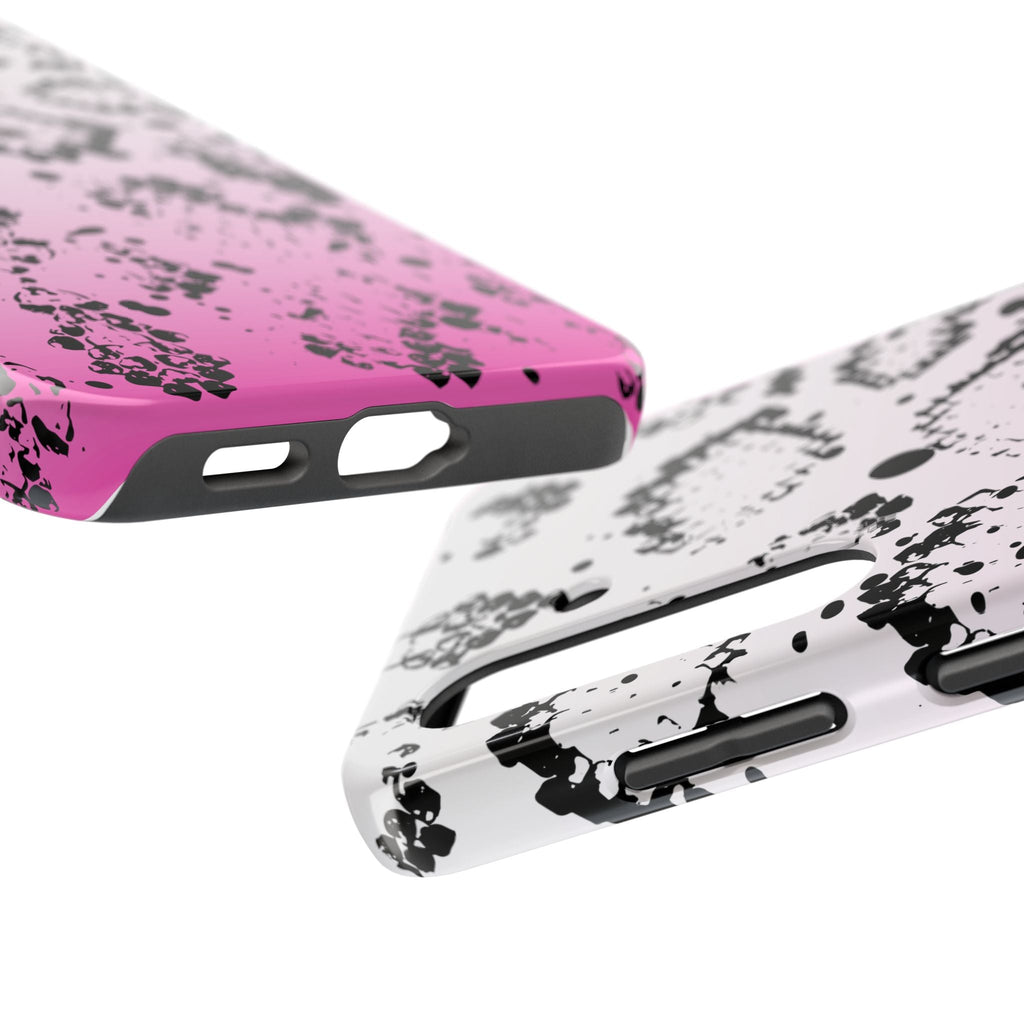 Durable iphone & Android Protection - Pink Ombre Snake Skin Tough Phone Case
