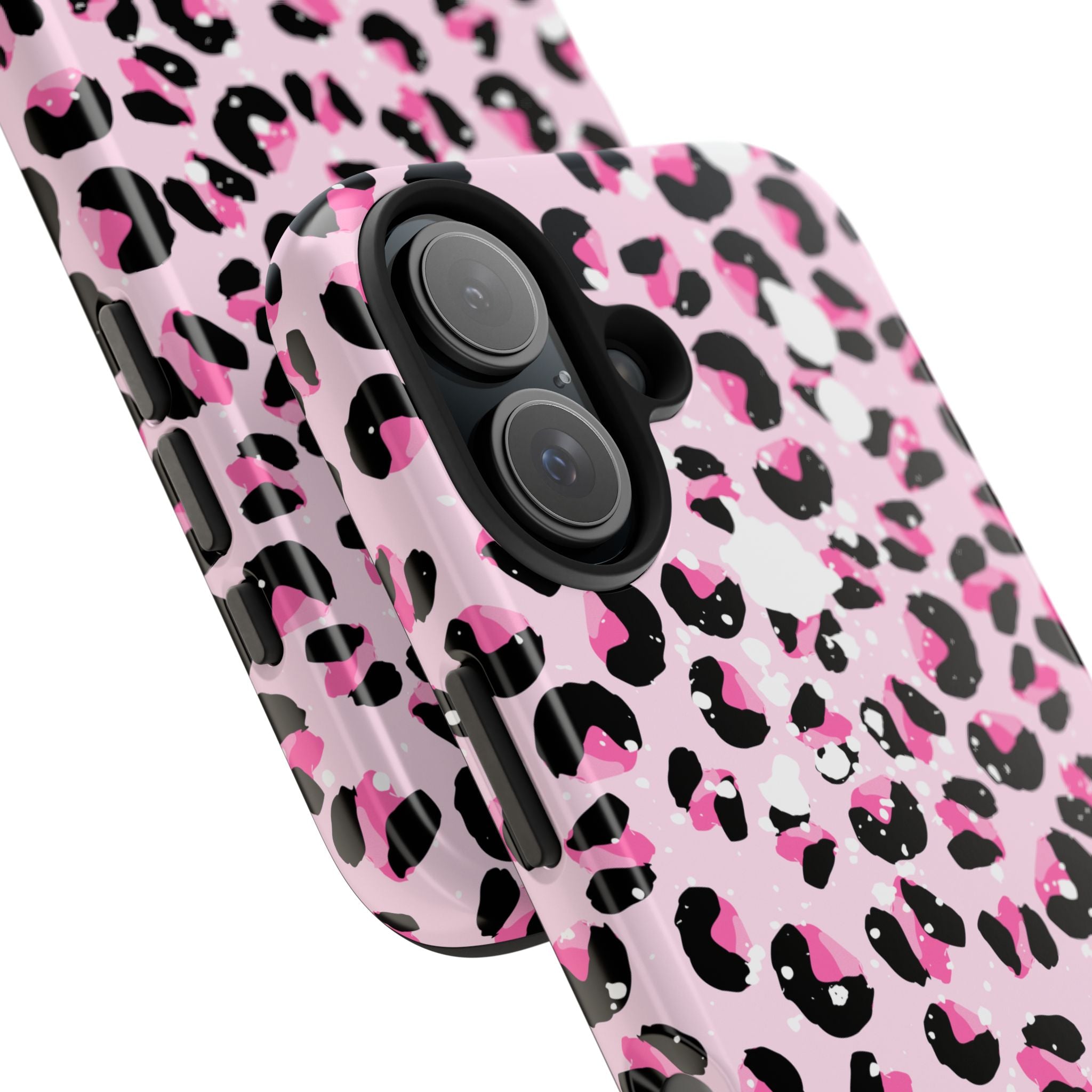 Durable iPhone & Android Protective Phone Case - Pink Leopard Print Tough Case