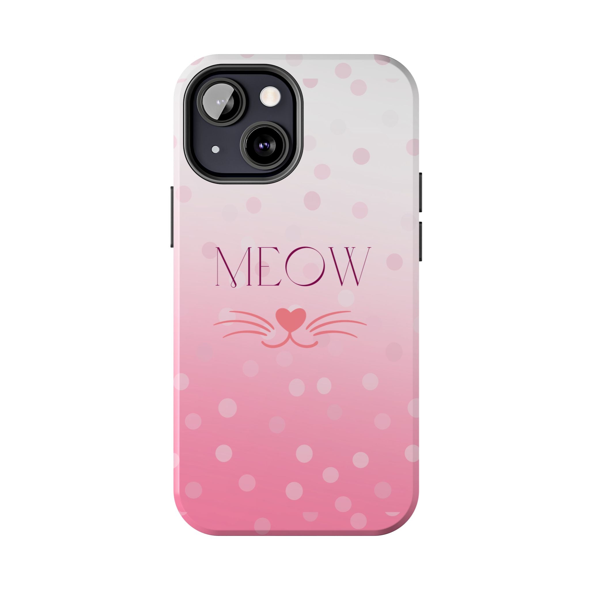 Durable iPhone & Android Protective Case - Cute Pink Cat Phone Case