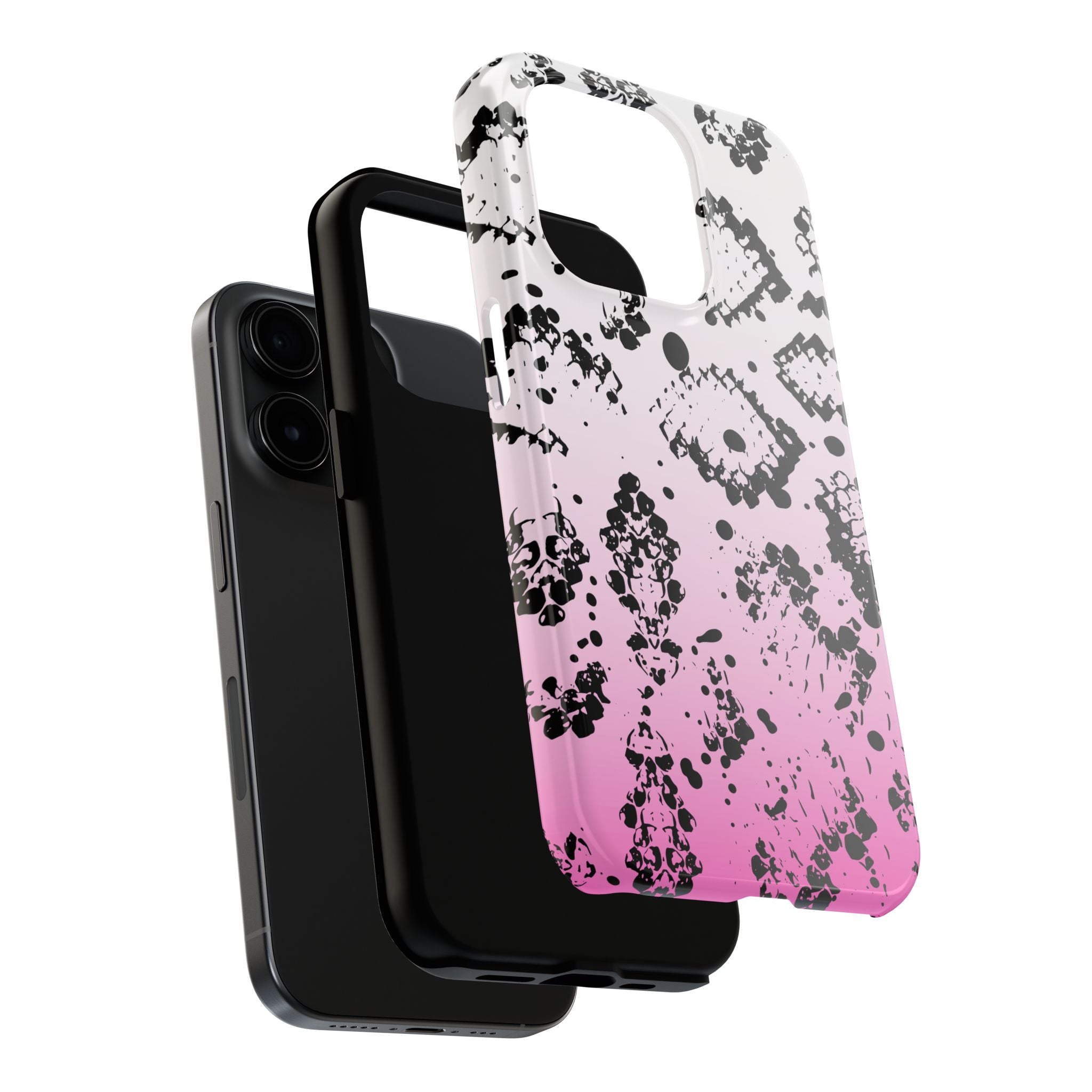 Durable iphone & Android Protection - Pink Ombre Snake Skin Tough Phone Case
