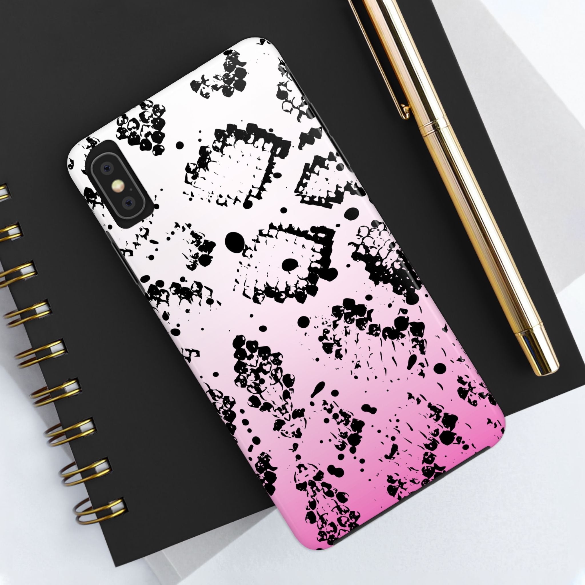 Durable iphone & Android Protection - Pink Ombre Snake Skin Tough Phone Case