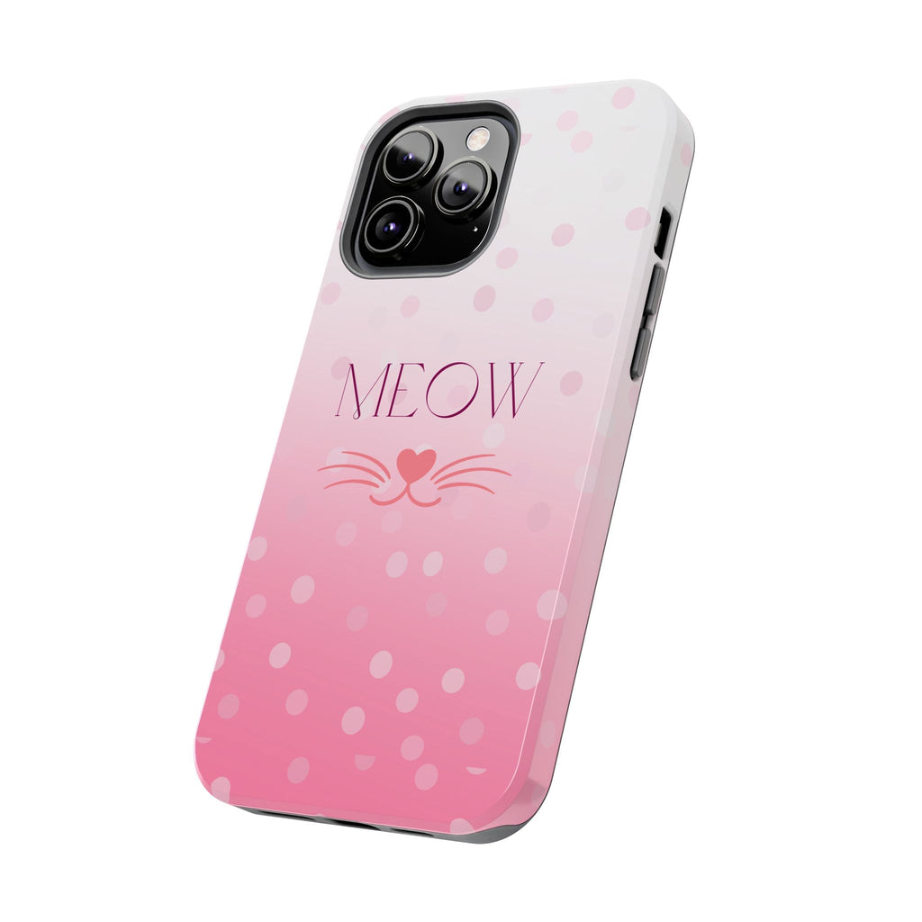 Durable iPhone & Android Protective Case - Cute Pink Cat Phone Case