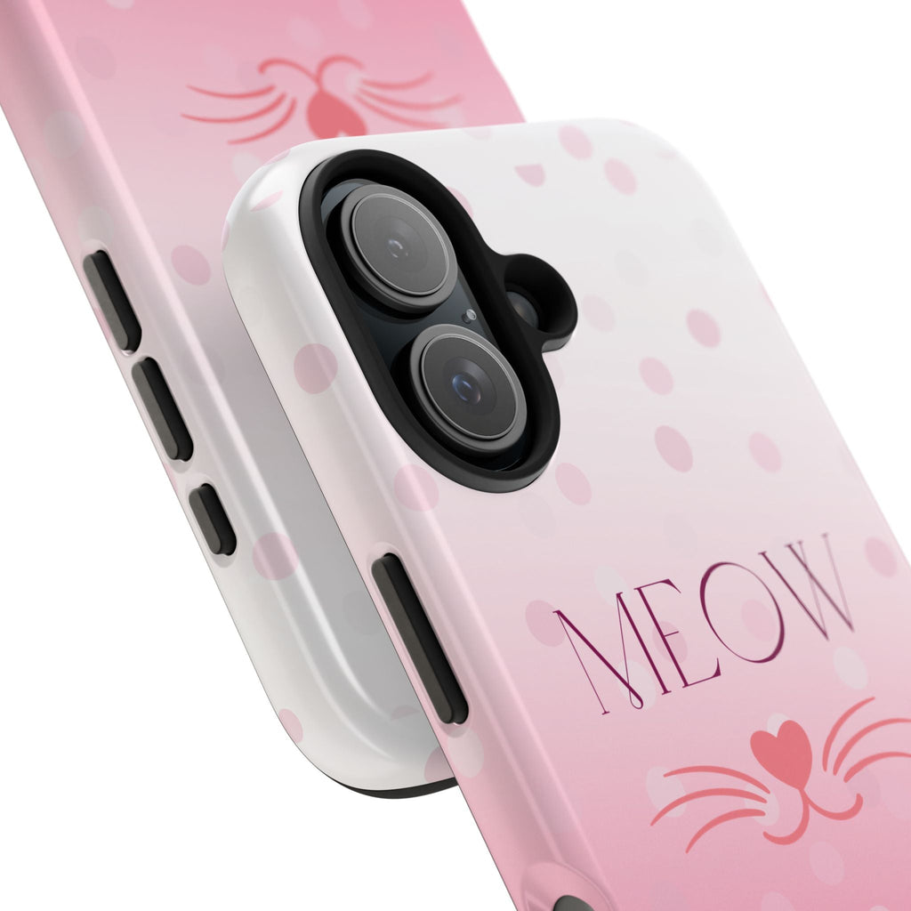 Durable iPhone & Android Protective Case - Cute Pink Cat Phone Case