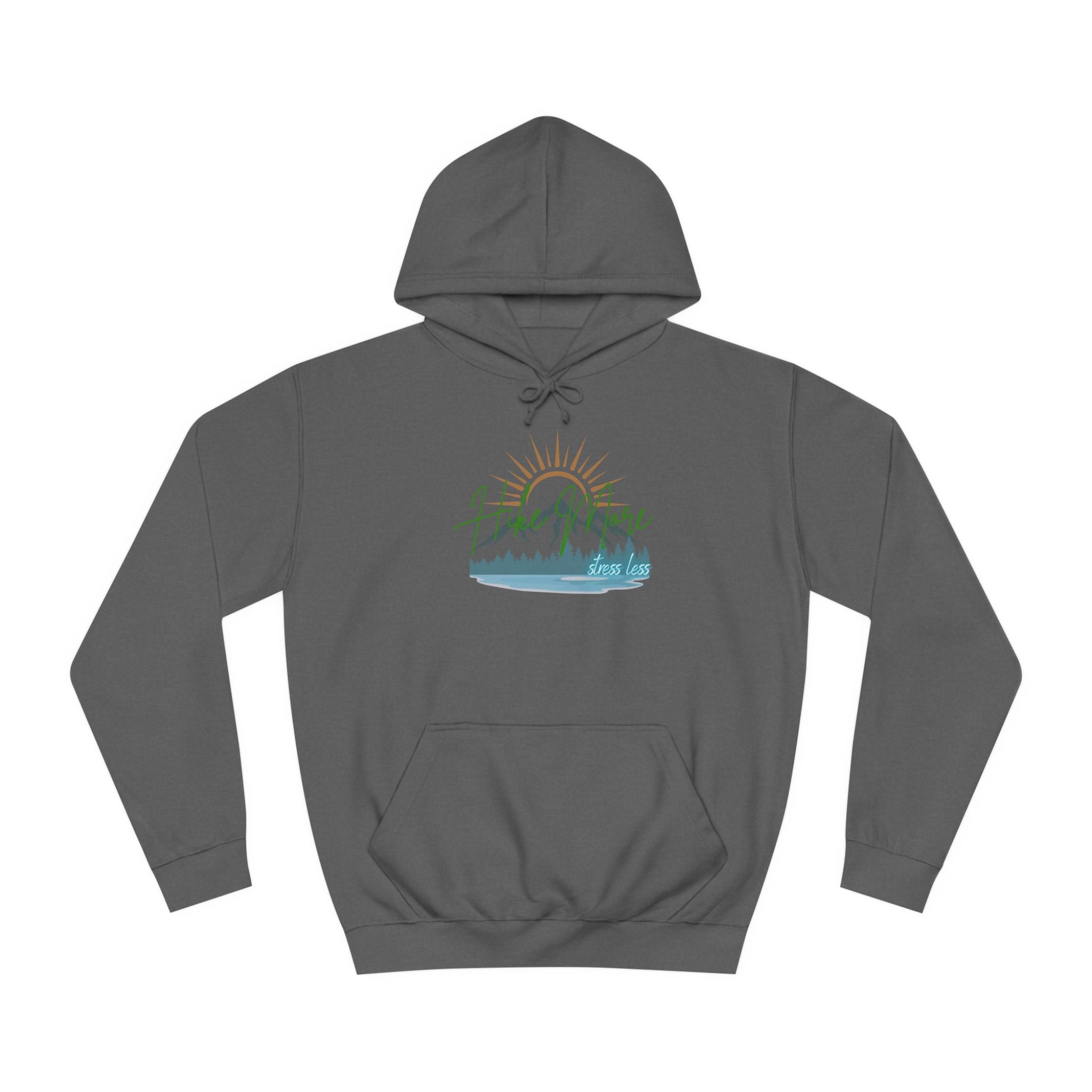 Hike More Stress Less - Slogan Sweatshirt - Women's Hoodie Pullover Sweatshirt - Her Collective