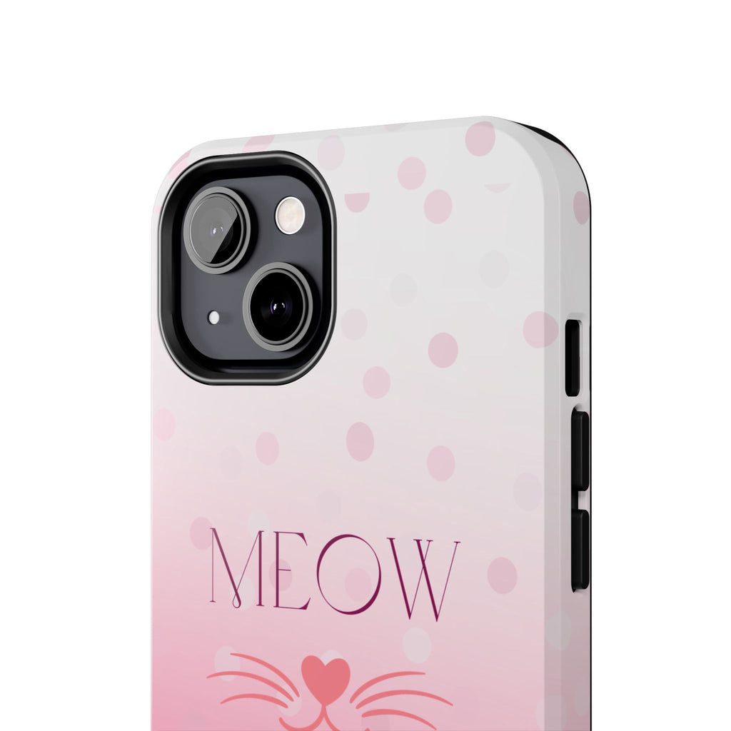 Durable iPhone & Android Protective Case - Cute Pink Cat Phone Case