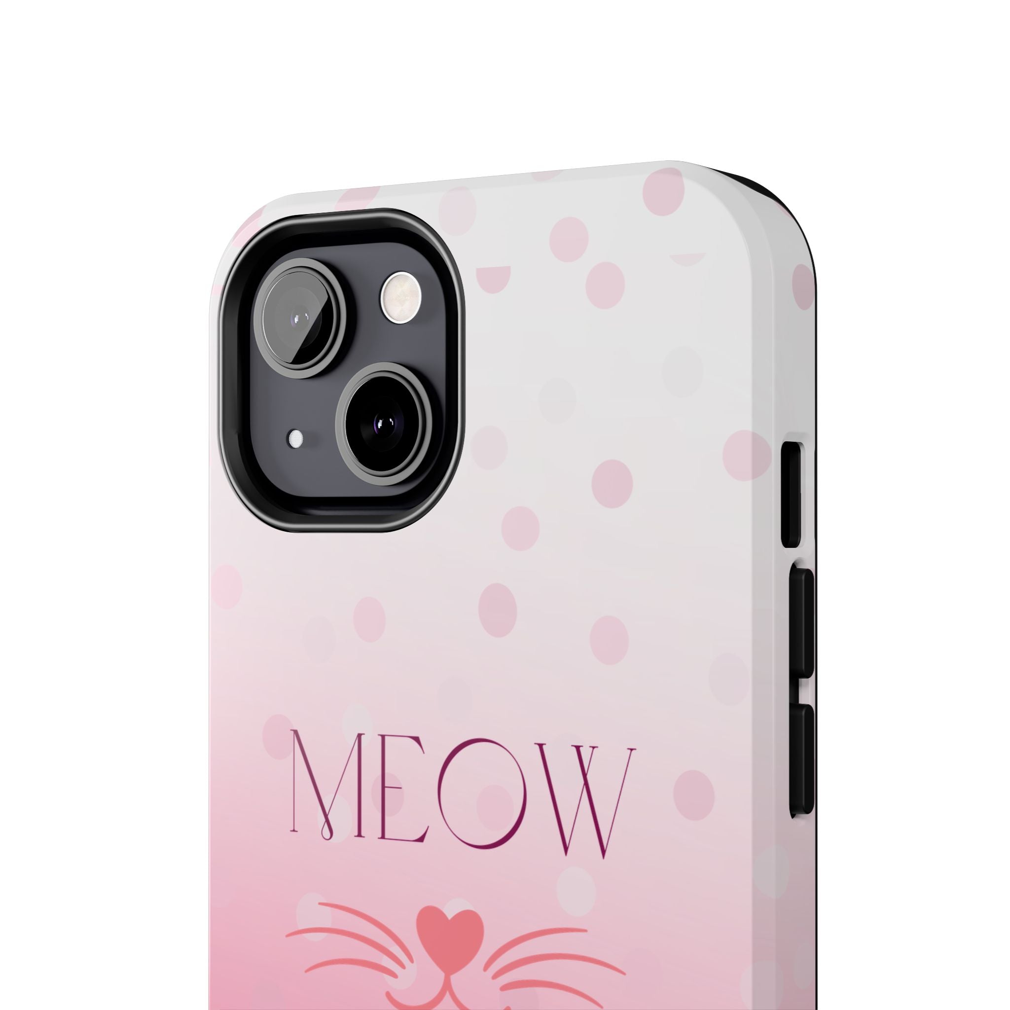 Durable iPhone & Android Protective Case - Cute Pink Cat Phone Case