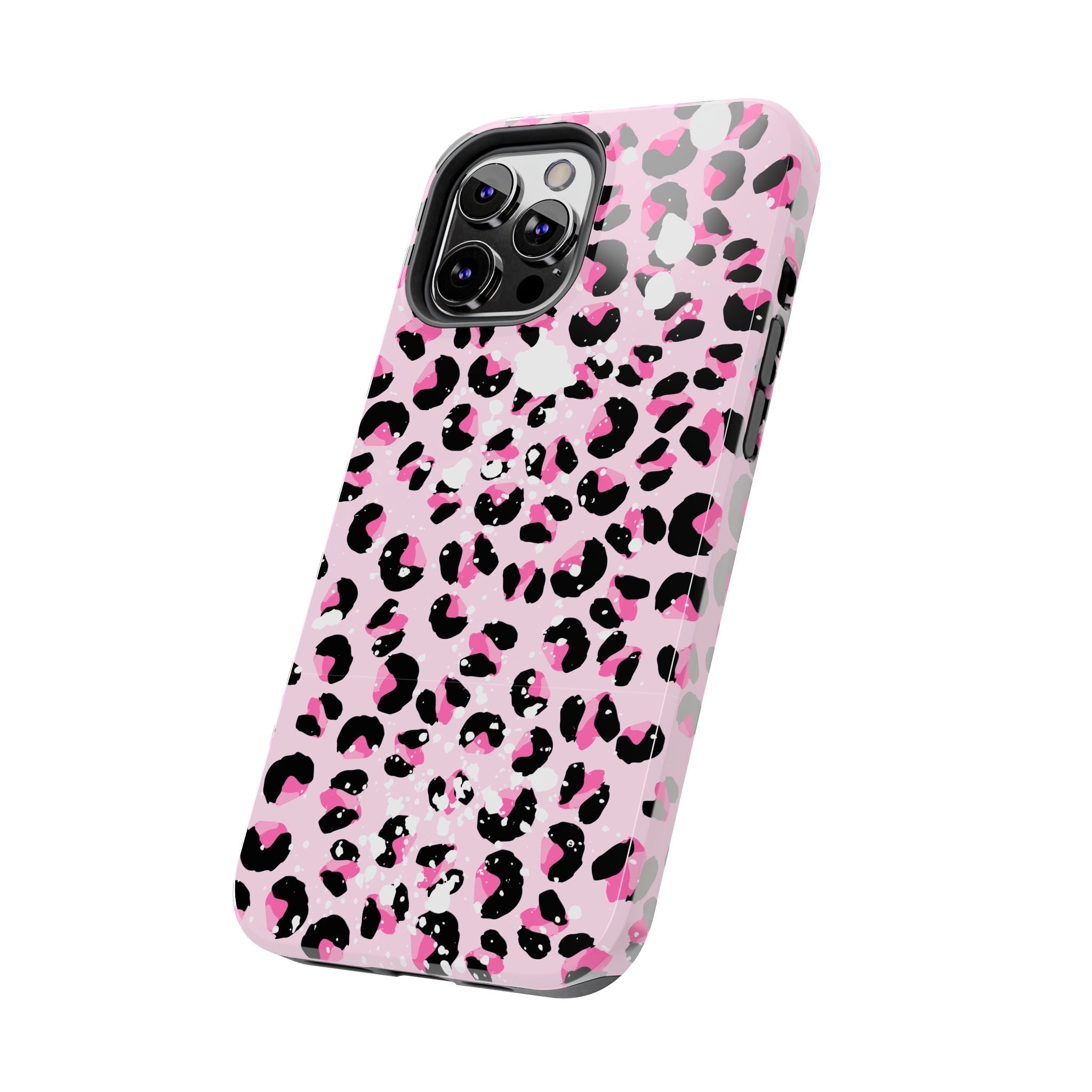 Durable iPhone & Android Protective Phone Case - Pink Leopard Print Tough Case