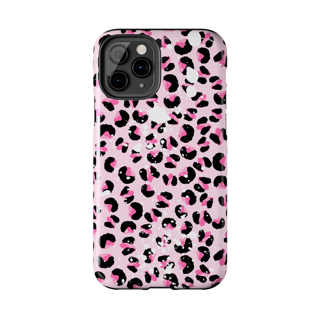 Durable iPhone & Android Protective Phone Case - Pink Leopard Print Tough Case