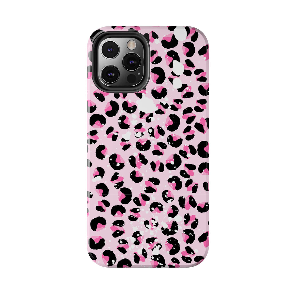Durable iPhone & Android Protective Phone Case - Pink Leopard Print Tough Case