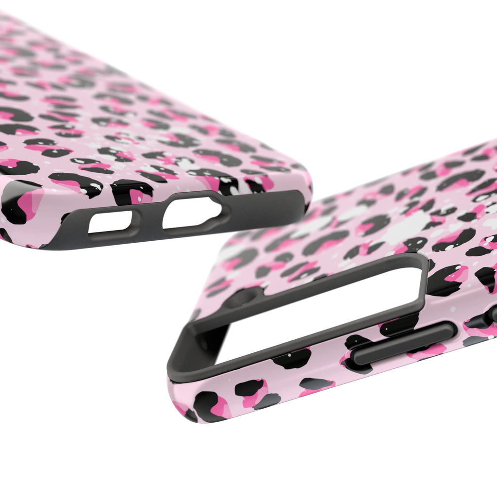 Durable iPhone & Android Protective Phone Case - Pink Leopard Print Tough Case