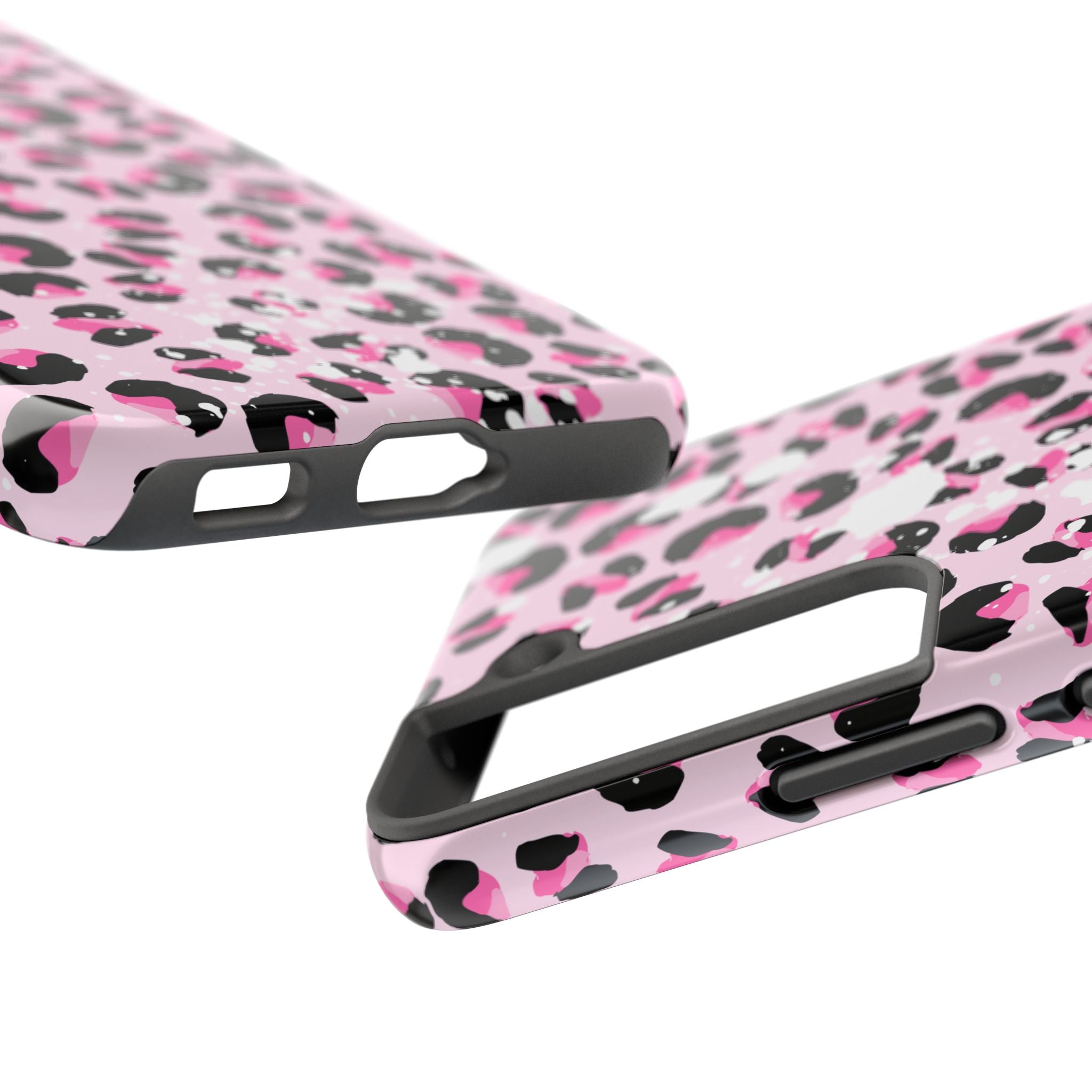 Durable iPhone & Android Protective Phone Case - Pink Leopard Print Tough Case