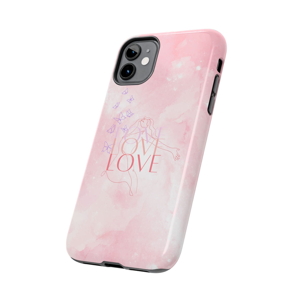 Durable Iphone & Android Protection - Pink Love Galaxy Tough Phone Case