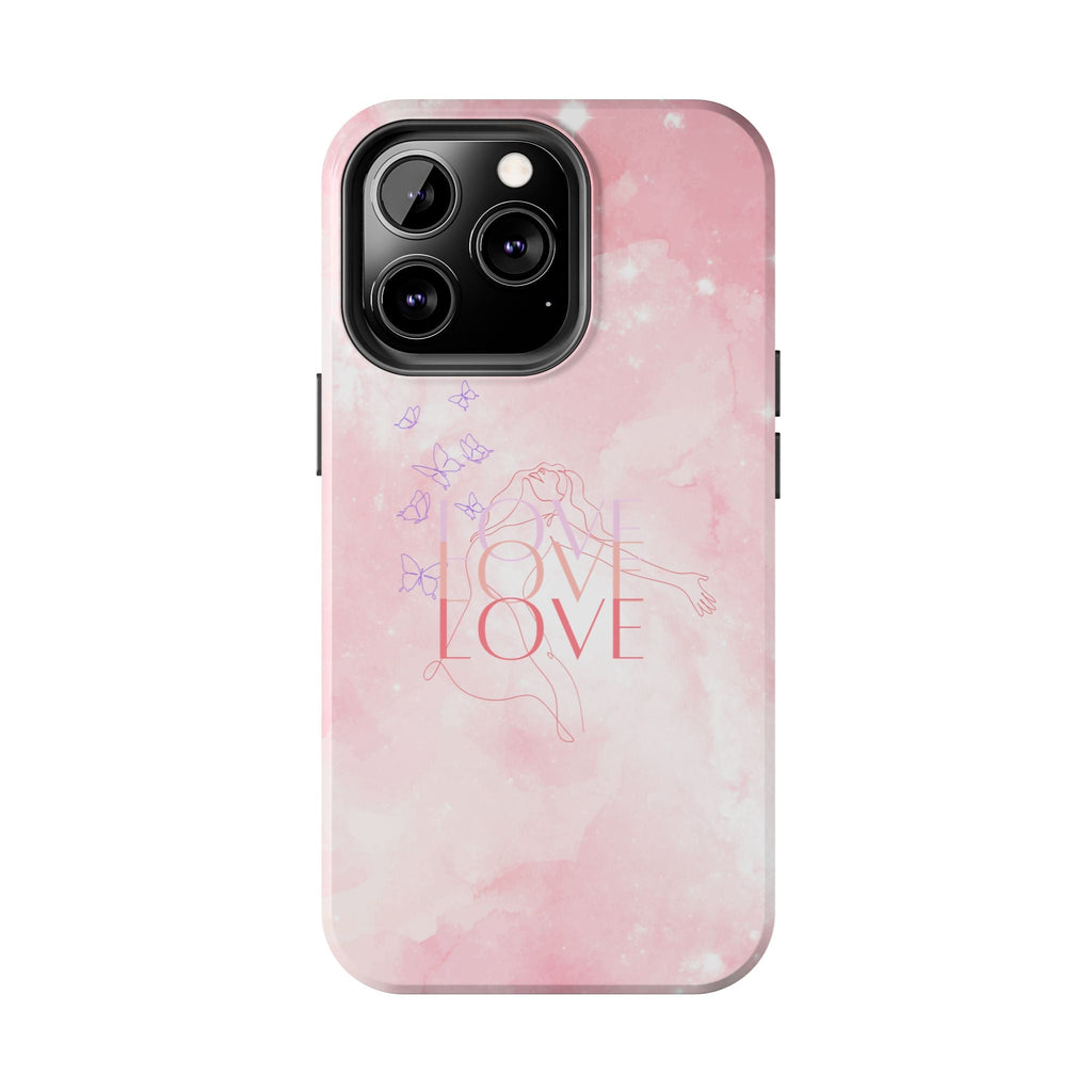 Durable Iphone & Android Protection - Pink Love Galaxy Tough Phone Case