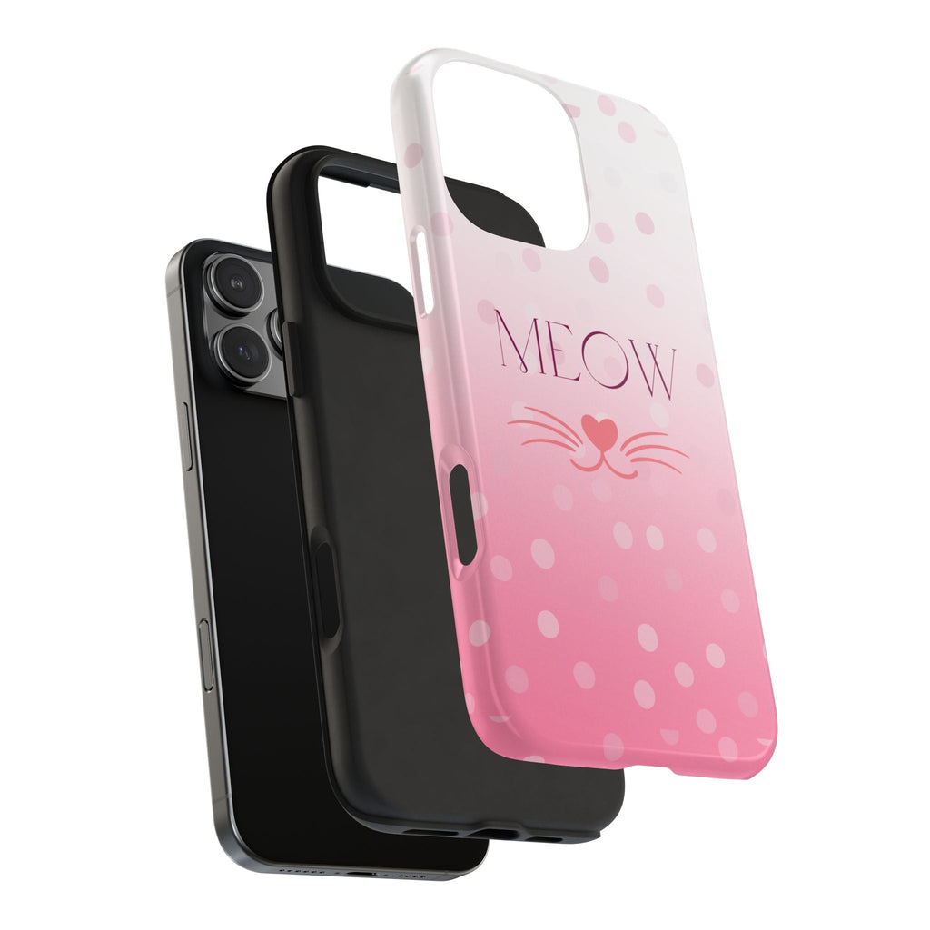 Durable iPhone & Android Protective Case - Cute Pink Cat Phone Case