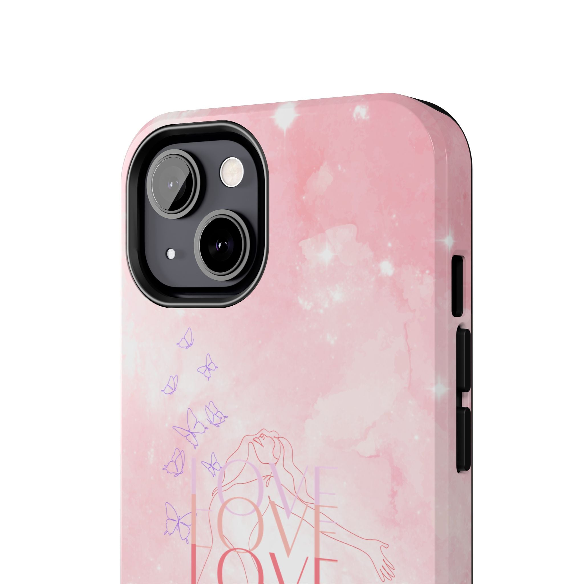 Durable Iphone & Android Protection - Pink Love Galaxy Tough Phone Case