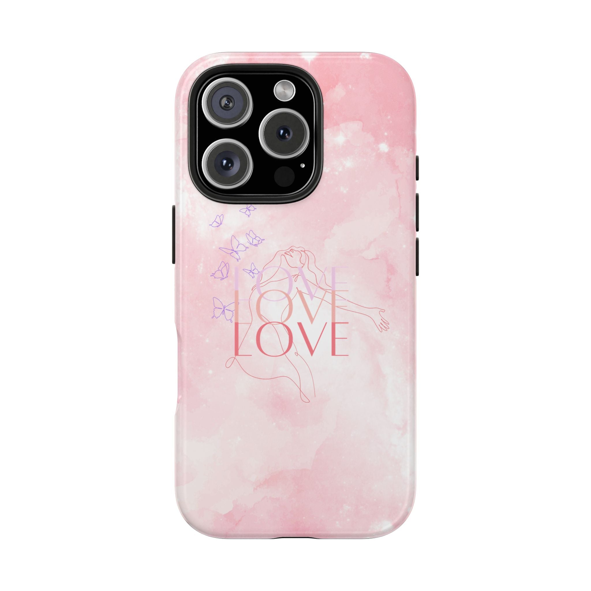 Durable Iphone & Android Protection - Pink Love Galaxy Tough Phone Case
