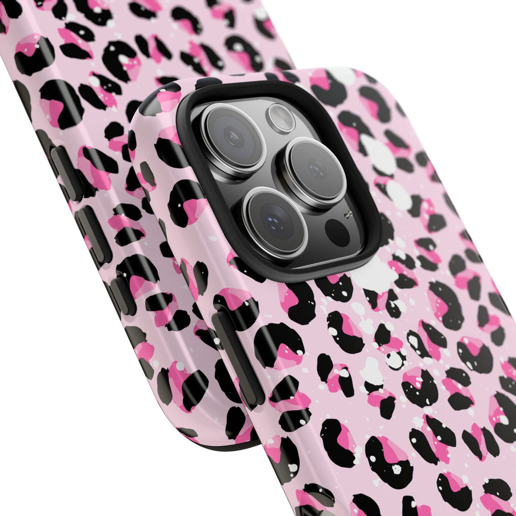 Durable iPhone & Android Protective Phone Case - Pink Leopard Print Tough Case