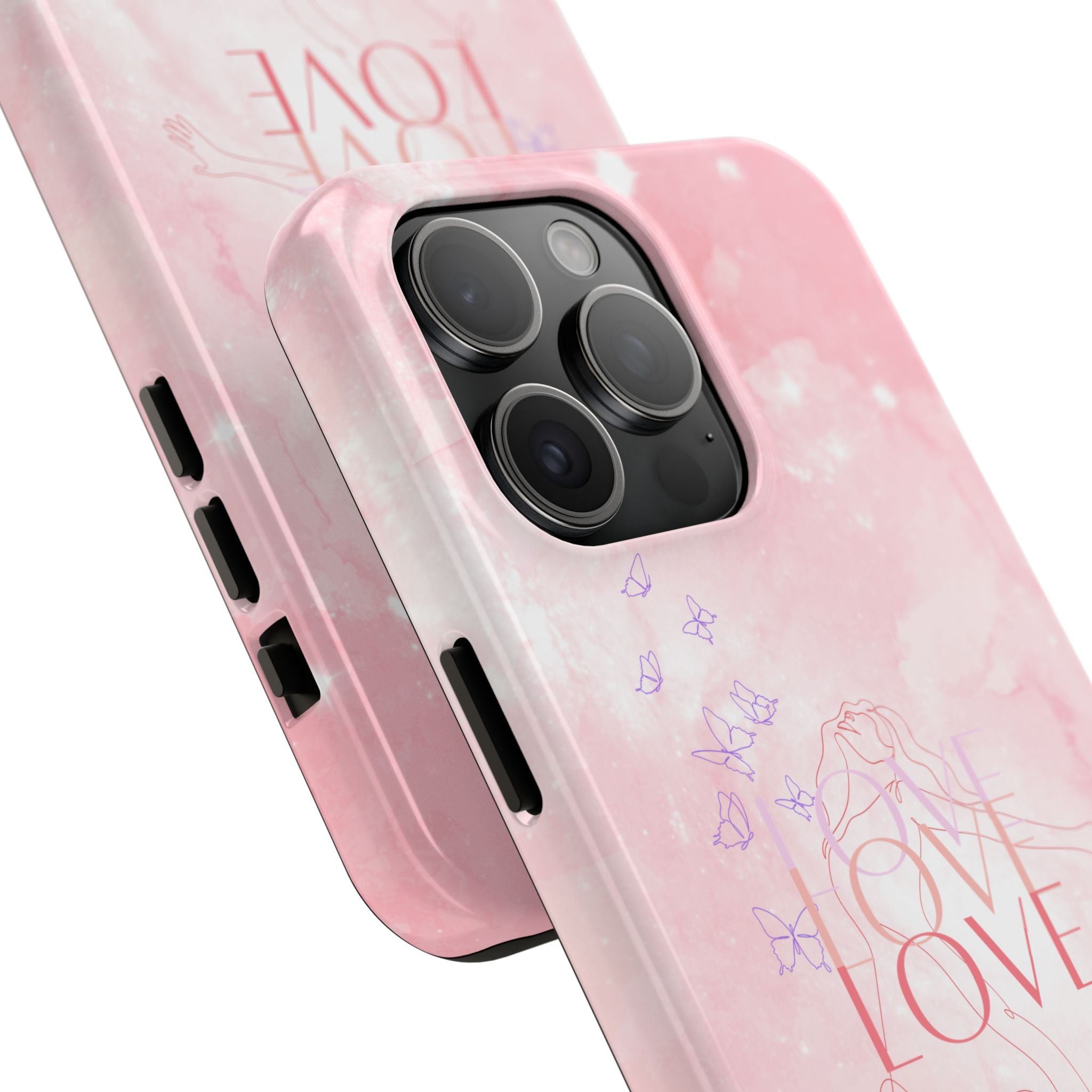 Durable Iphone & Android Protection - Pink Love Galaxy Tough Phone Case