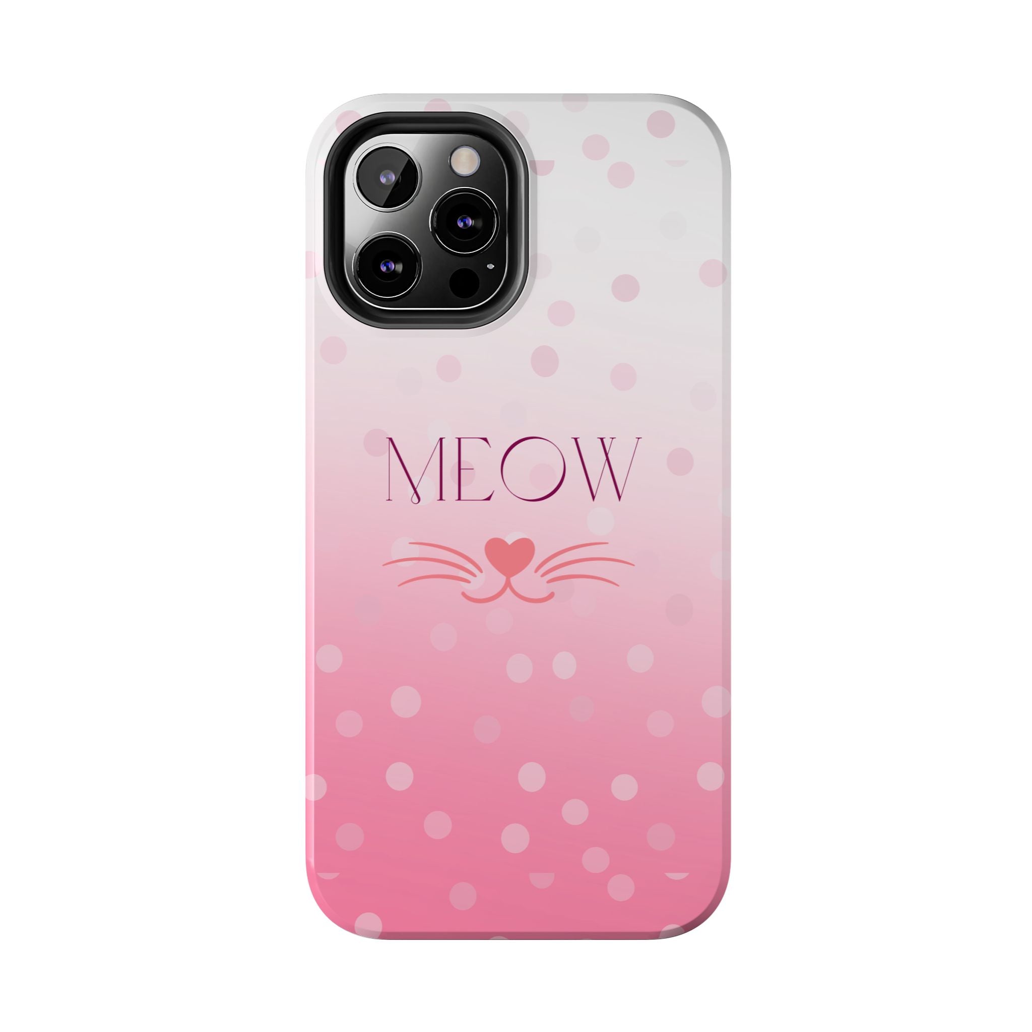 Durable iPhone & Android Protective Case - Cute Pink Cat Phone Case