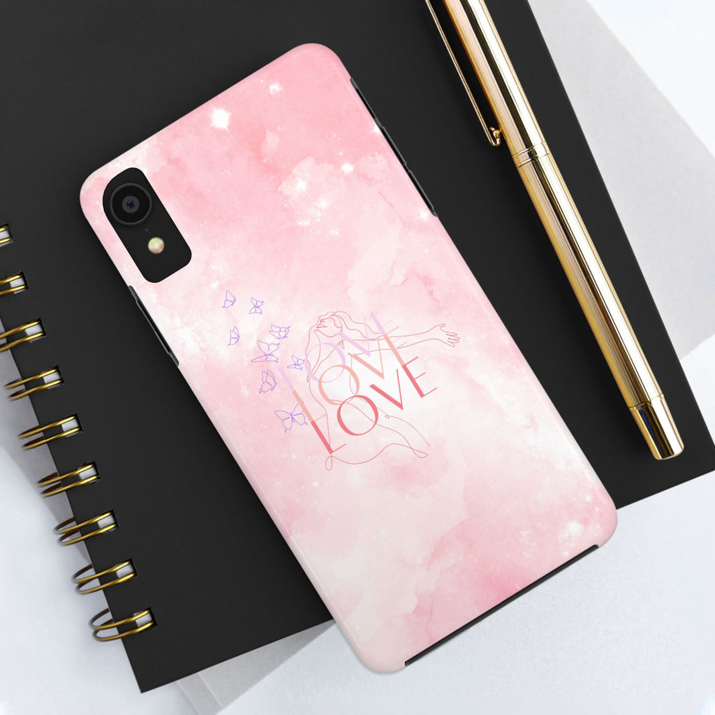 Durable Iphone & Android Protection - Pink Love Galaxy Tough Phone Case