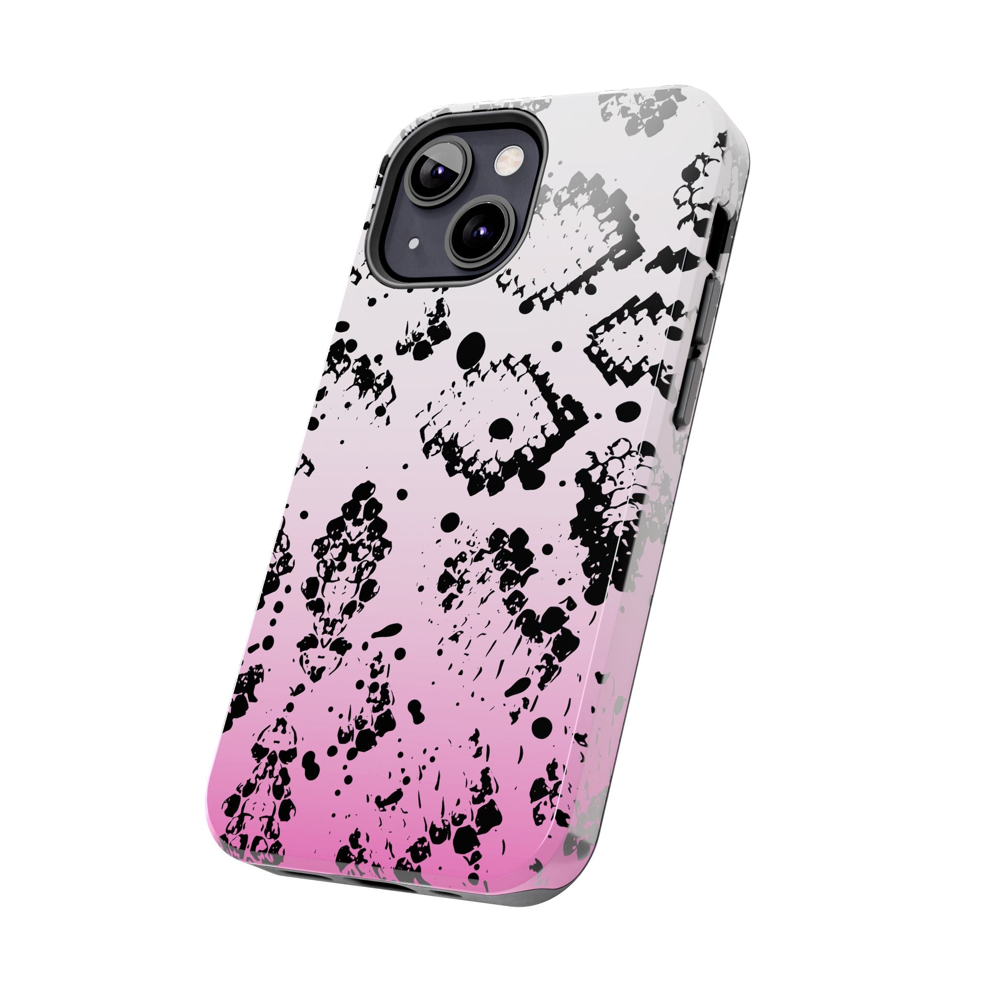 Durable iphone & Android Protection - Pink Ombre Snake Skin Tough Phone Case