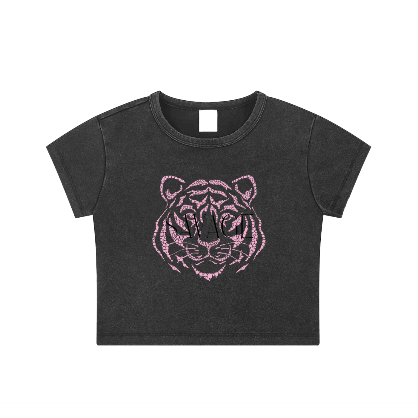 Womens' Fashion Apparel - Savage Tiger Snow Washed Crop Top