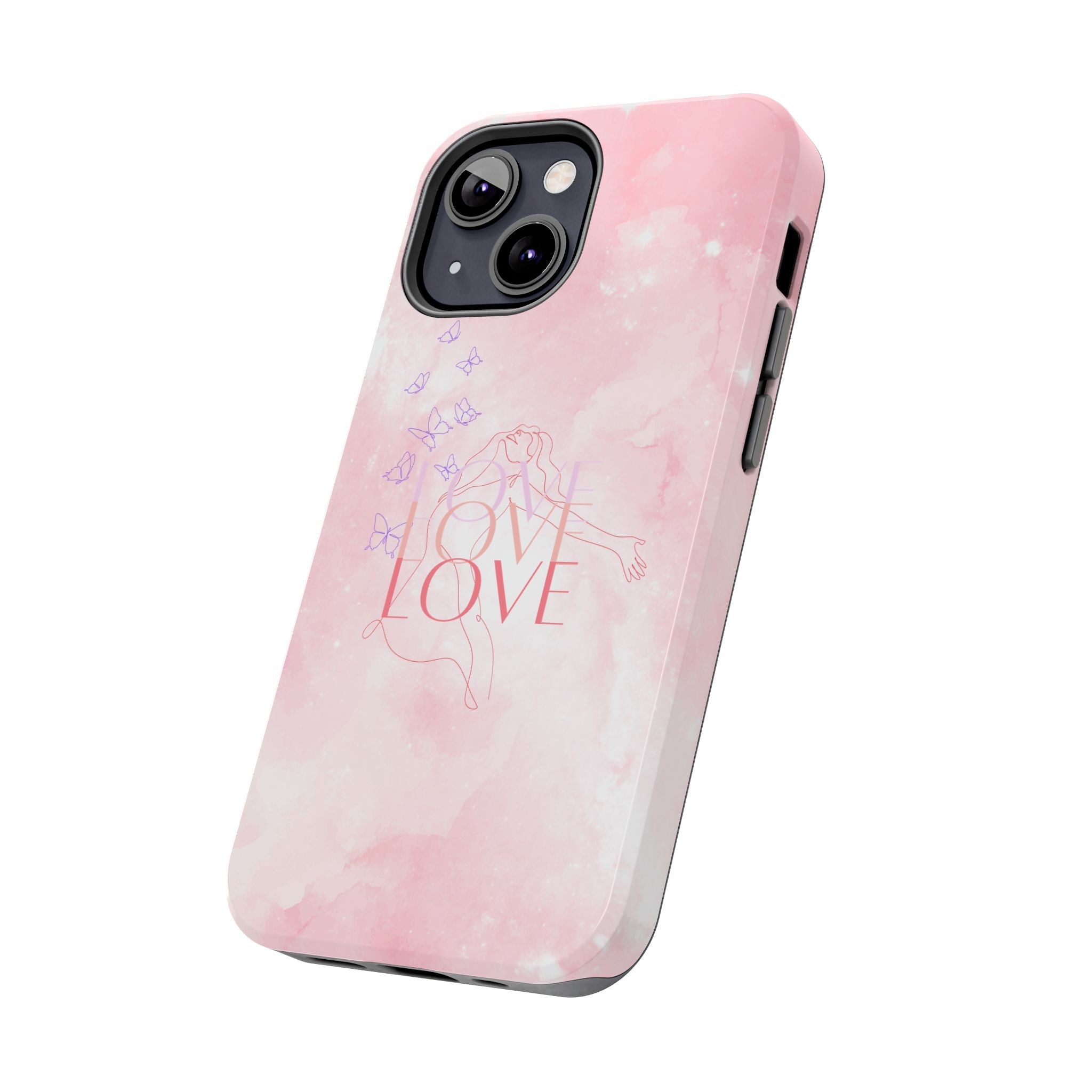 Durable Iphone & Android Protection - Pink Love Galaxy Tough Phone Case
