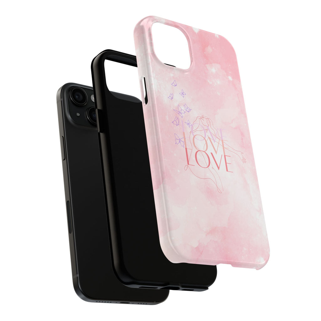 Durable Iphone & Android Protection - Pink Love Galaxy Tough Phone Case
