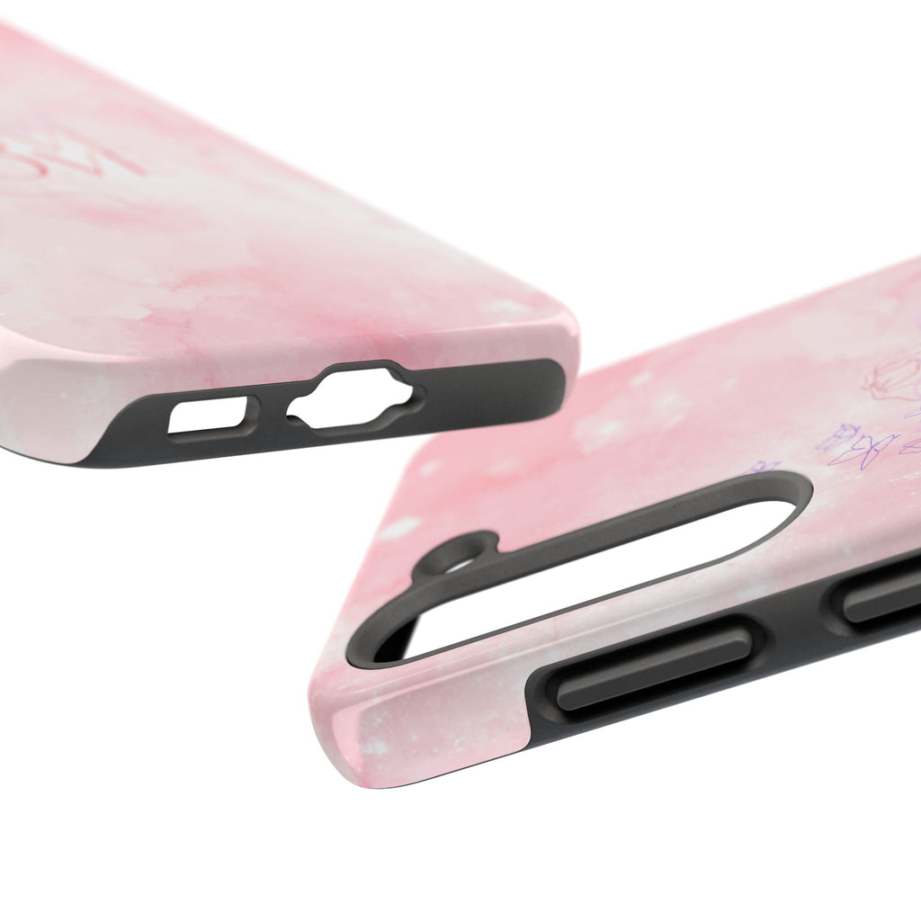 Durable Iphone & Android Protection - Pink Love Galaxy Tough Phone Case