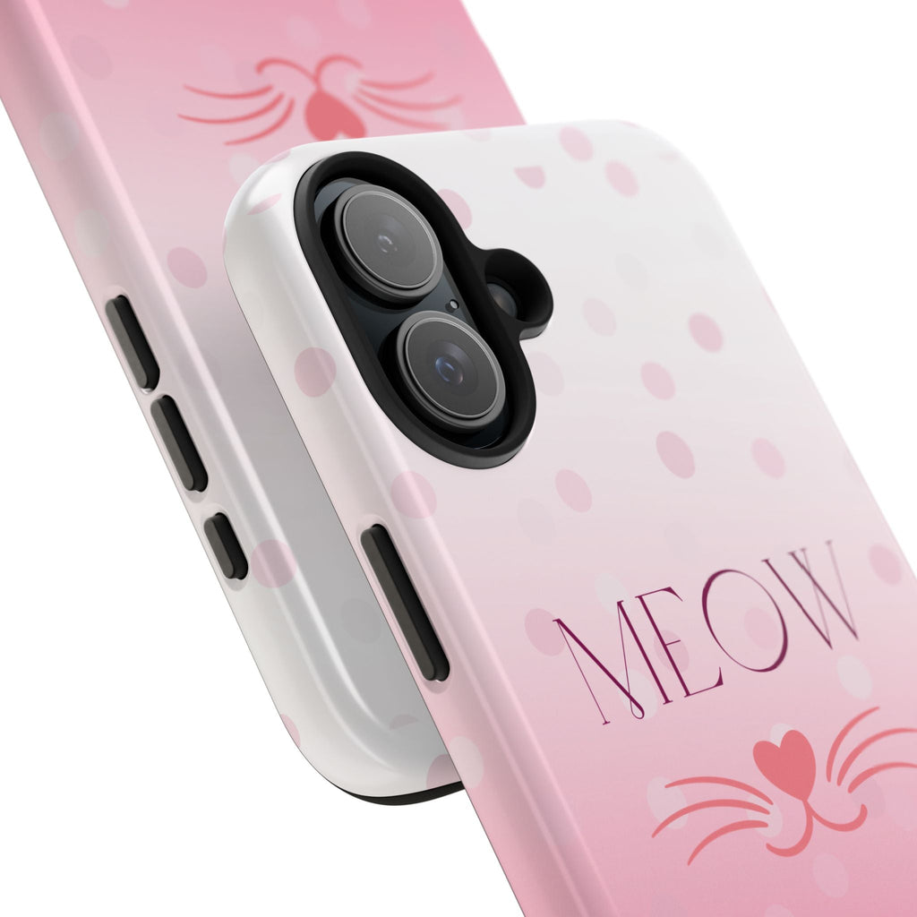 Durable iPhone & Android Protective Case - Cute Pink Cat Phone Case