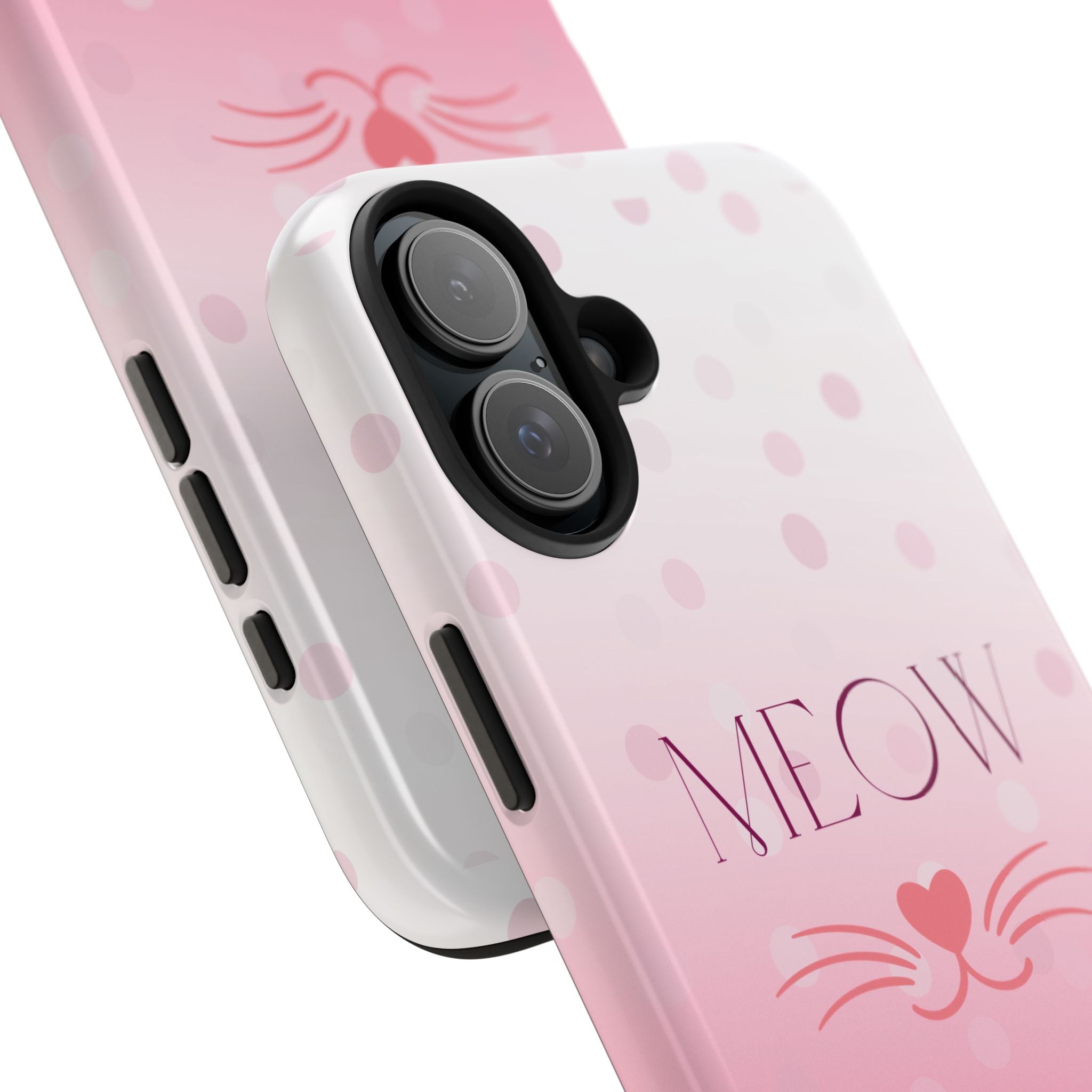 Durable iPhone & Android Protective Case - Cute Pink Cat Phone Case