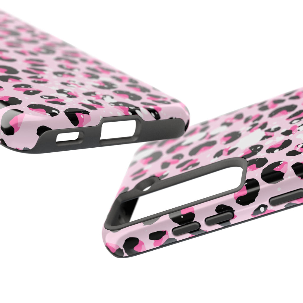 Durable iPhone & Android Protective Phone Case - Pink Leopard Print Tough Case