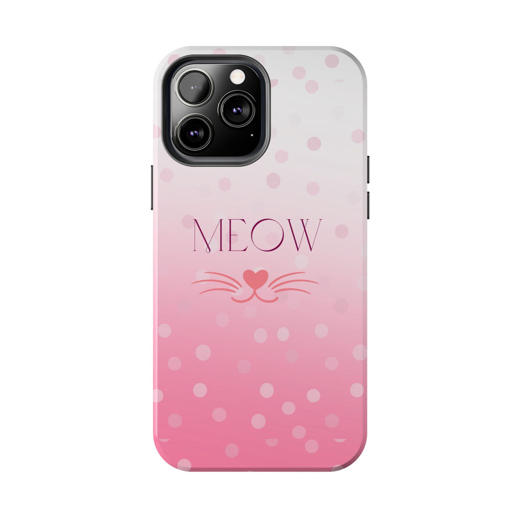 Durable iPhone & Android Protective Case - Cute Pink Cat Phone Case