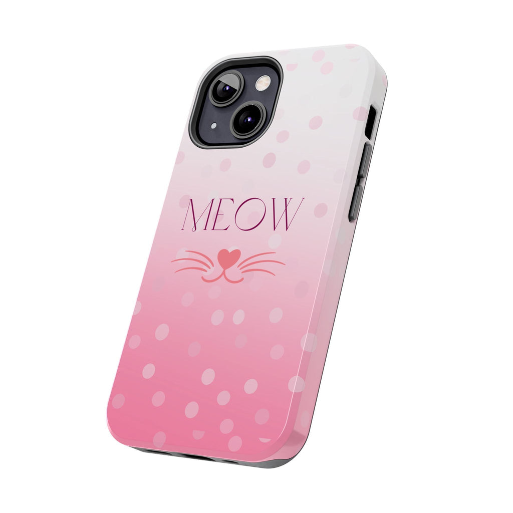 Durable iPhone & Android Protective Case - Cute Pink Cat Phone Case