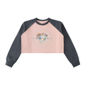 Child of God - Faith Based Apparel - Women's Raw-Hem Color-Block Raglan Crop Sweatshirt
