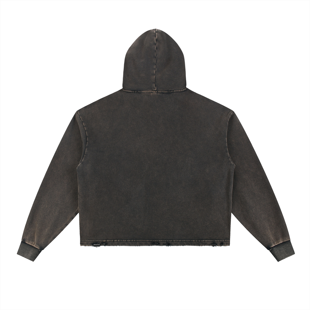 Unisex Vintage Washed Frayed-Hem Hoodie - Faith Based Apparel