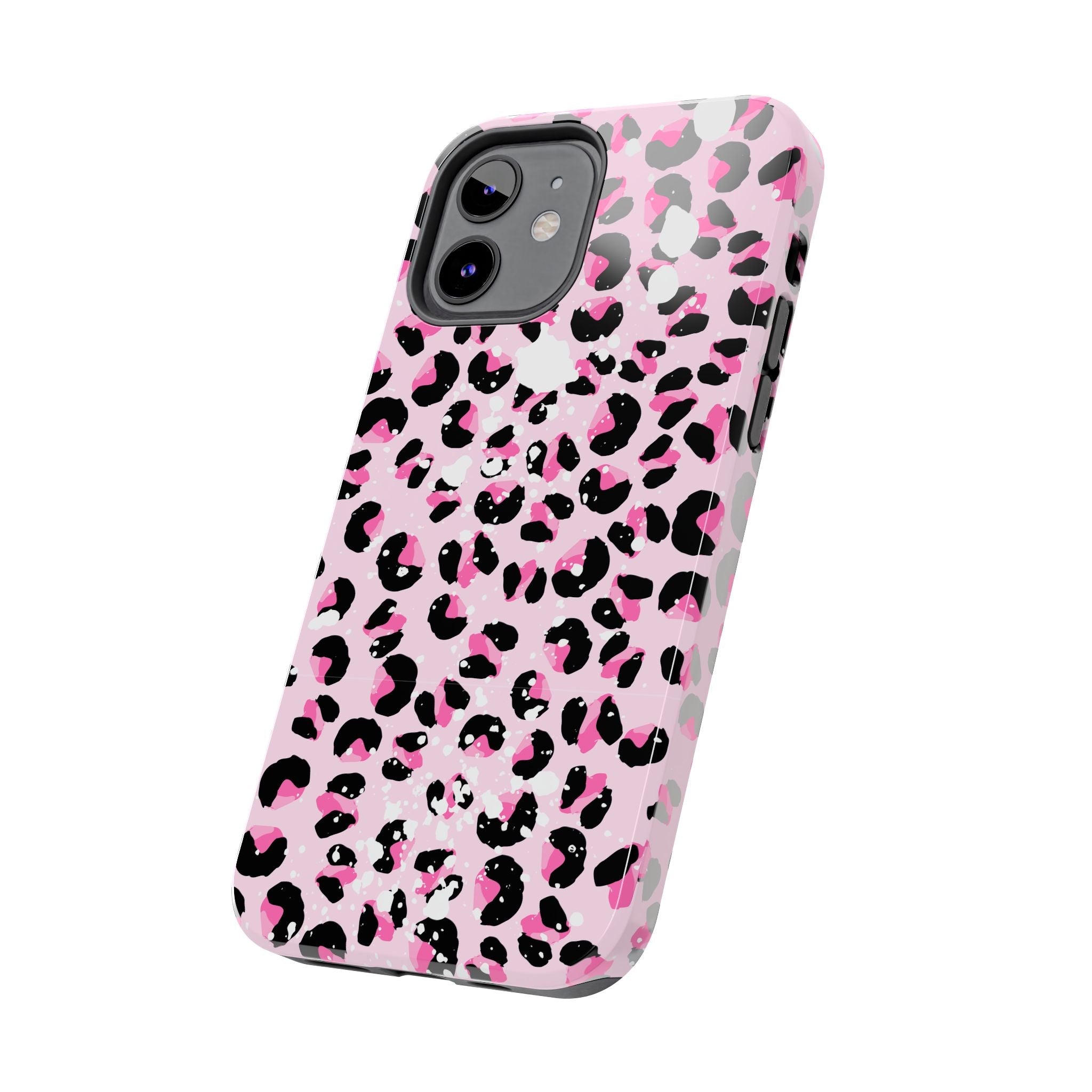 Durable iPhone & Android Protective Phone Case - Pink Leopard Print Tough Case