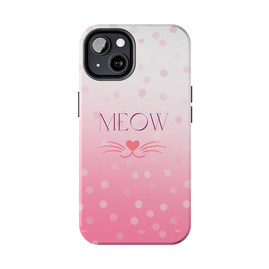 Durable iPhone & Android Protective Case - Cute Pink Cat Phone Case