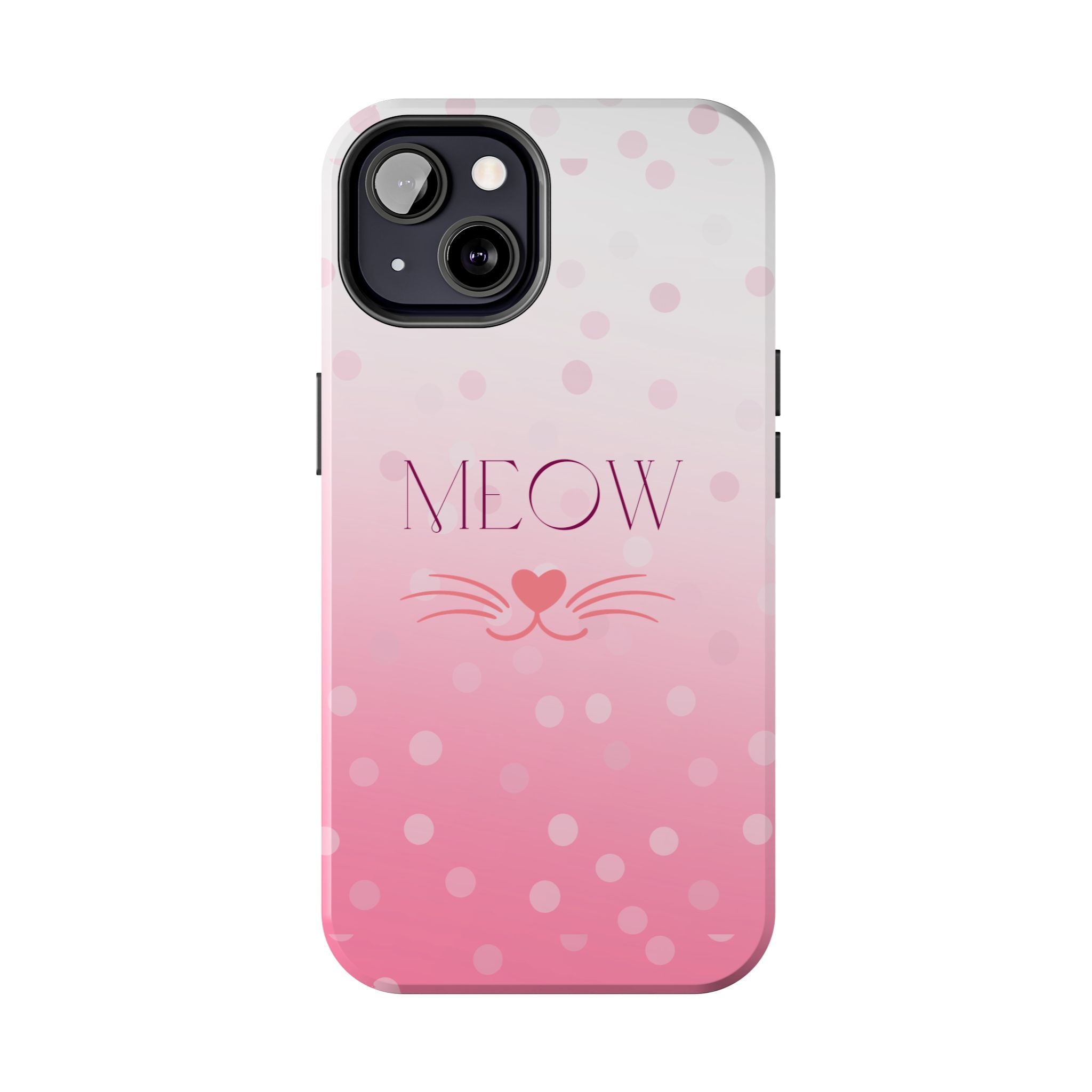 Durable iPhone & Android Protective Case - Cute Pink Cat Phone Case