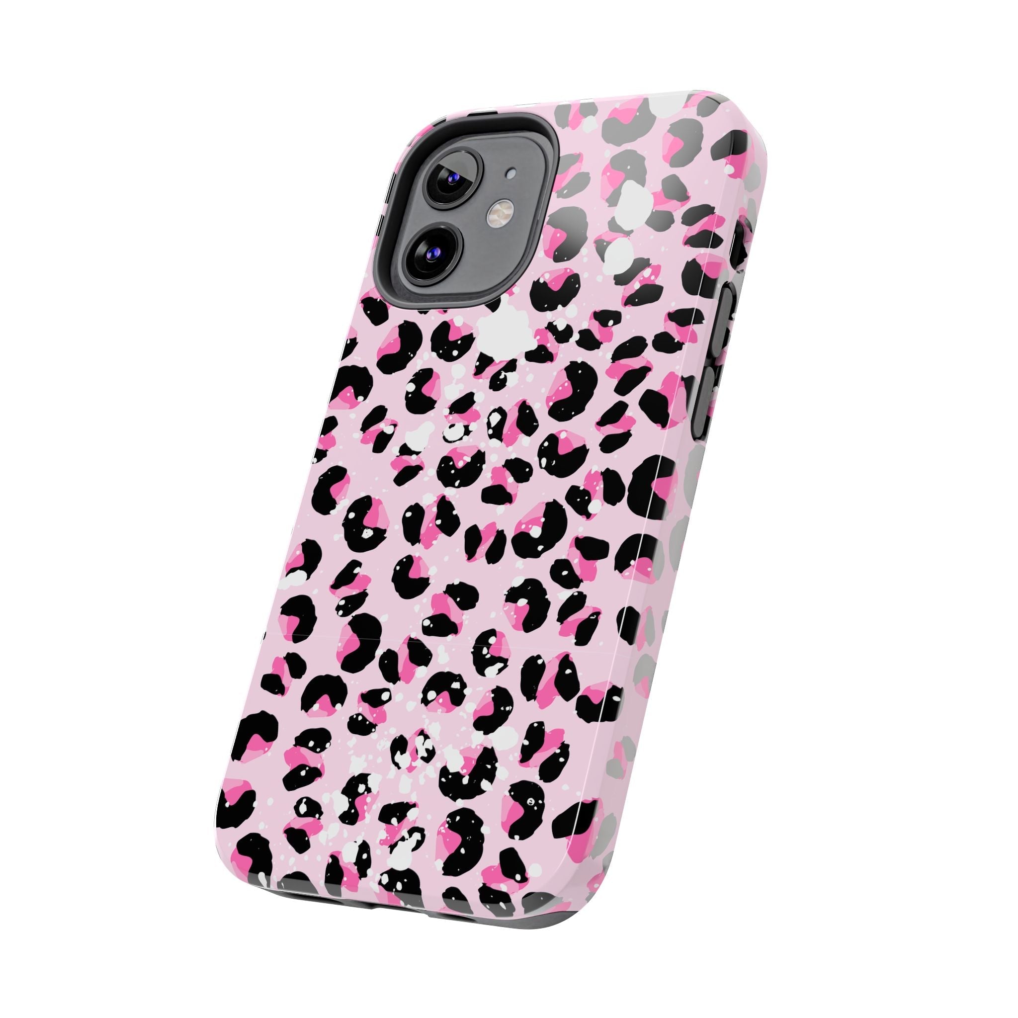 Durable iPhone & Android Protective Phone Case - Pink Leopard Print Tough Case