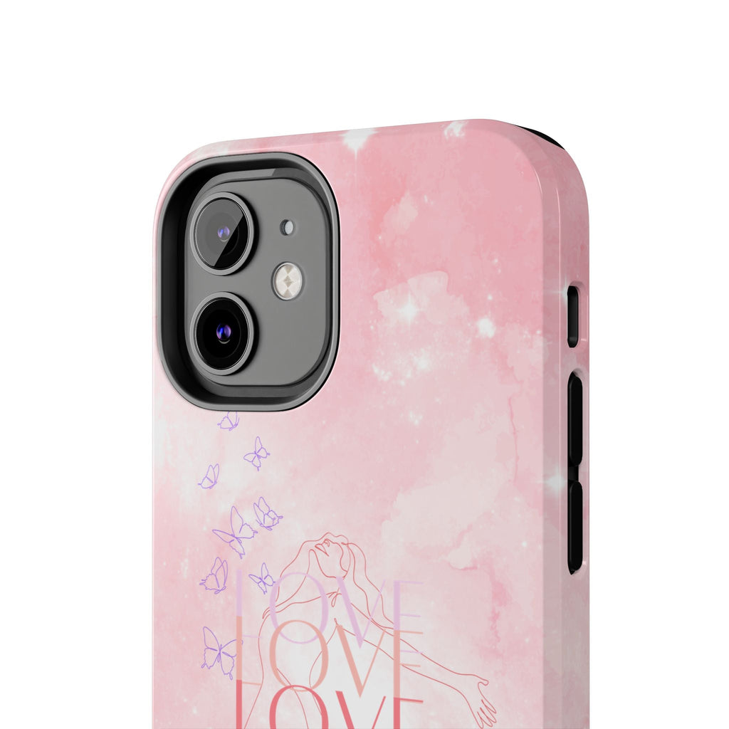 Durable Iphone & Android Protection - Pink Love Galaxy Tough Phone Case